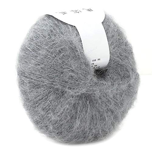 Soft Mohair Cashmere Wool Knitting Yarn Lightweight Hand Knitwear Yarn DIY Shawl Scarf Crochet Thread with A Crochet for Sewing Accessories(Rose Powder) - Image 2