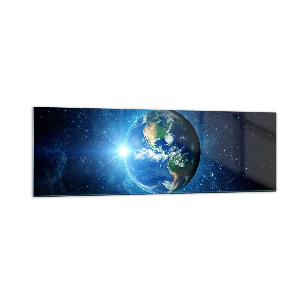 XXL Glasbild Universum 160x50cm – Panorama Wanddekoration Für Wohnzimmer & Schlafzimmer