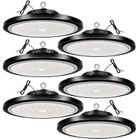 6PACK 100W UFO LED Lámpara de Alta Bahía, Naves Industriales LED 12000LM Focos Led Interior Techo,6500K LED Iluminación de Almacén,IP66 Impermeable Campana LED Industrial Para Patio,Garaje,Fábrica