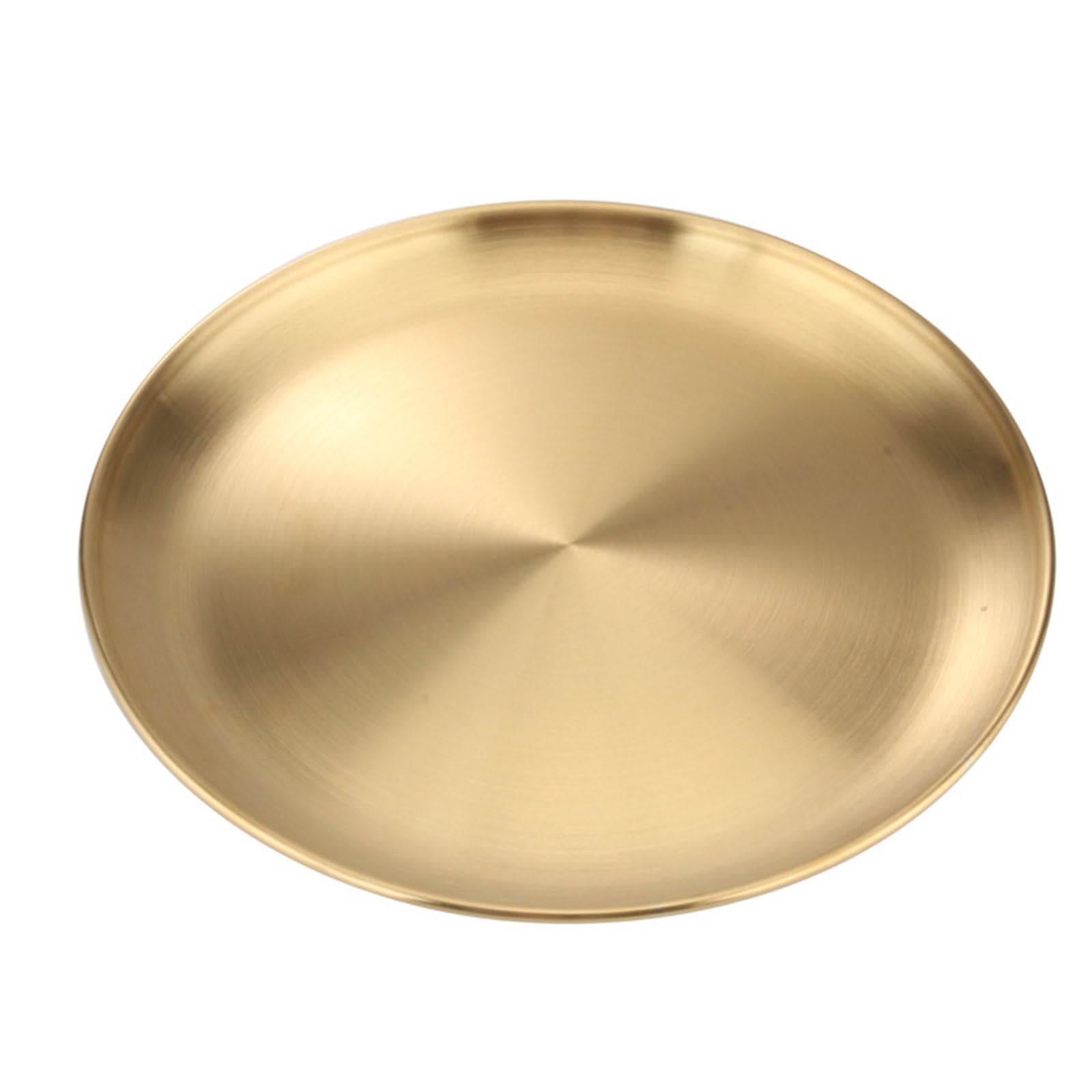 Buxuaaaa Delicate Stainless Steel Round Serving Trays Set Nonslip Base for BBQ Picnics Party Camping Dishware 20cm 30cm Stainless Steel Serving Tray