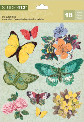 K&Company EK Success Studio 112 Spring Butterfly Die-Cut Stickers