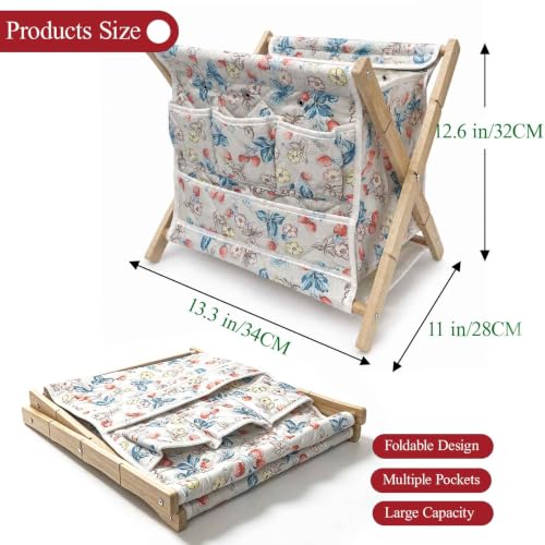 Image of Gkesgm Yarn Storage Organizer for Yarn Skeins,Large Crochet Yarn Holder Case for Carrying Projects, Knitting Needles, Crochet Hooks and Other Accessories