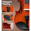 Vangoa Violin 1/2 Size Fiddle Full Set, Half-Size Acoustic Violins Solid Wood Sides Kit with Hard Case, Starter Violin Bundle for Students Beginners 6-10, Premium Novice Accessory Pack