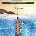 PPOLB Ice Fishing Auger, 8'' Ice Auger Bit, 40'' Cordless Nylon Ice Drill Auger with 18'' Extension, Universal Adapter, Replacement Blade Kits, Top Plate, Ice Scoop and Blade Guard, Orange