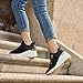 Viscozzy High Heel Wedge Sneakers for Women Dressy Platform Hidden Wedge Tennis Shoes Lightweight Fashion Heeled Sneakers Lace Up Women W139-SZW36-BLACK-9.5