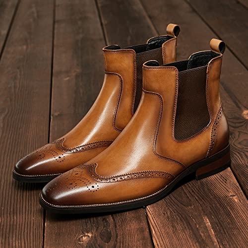 Mens chelsea boots Leather Formal Dress Boots2