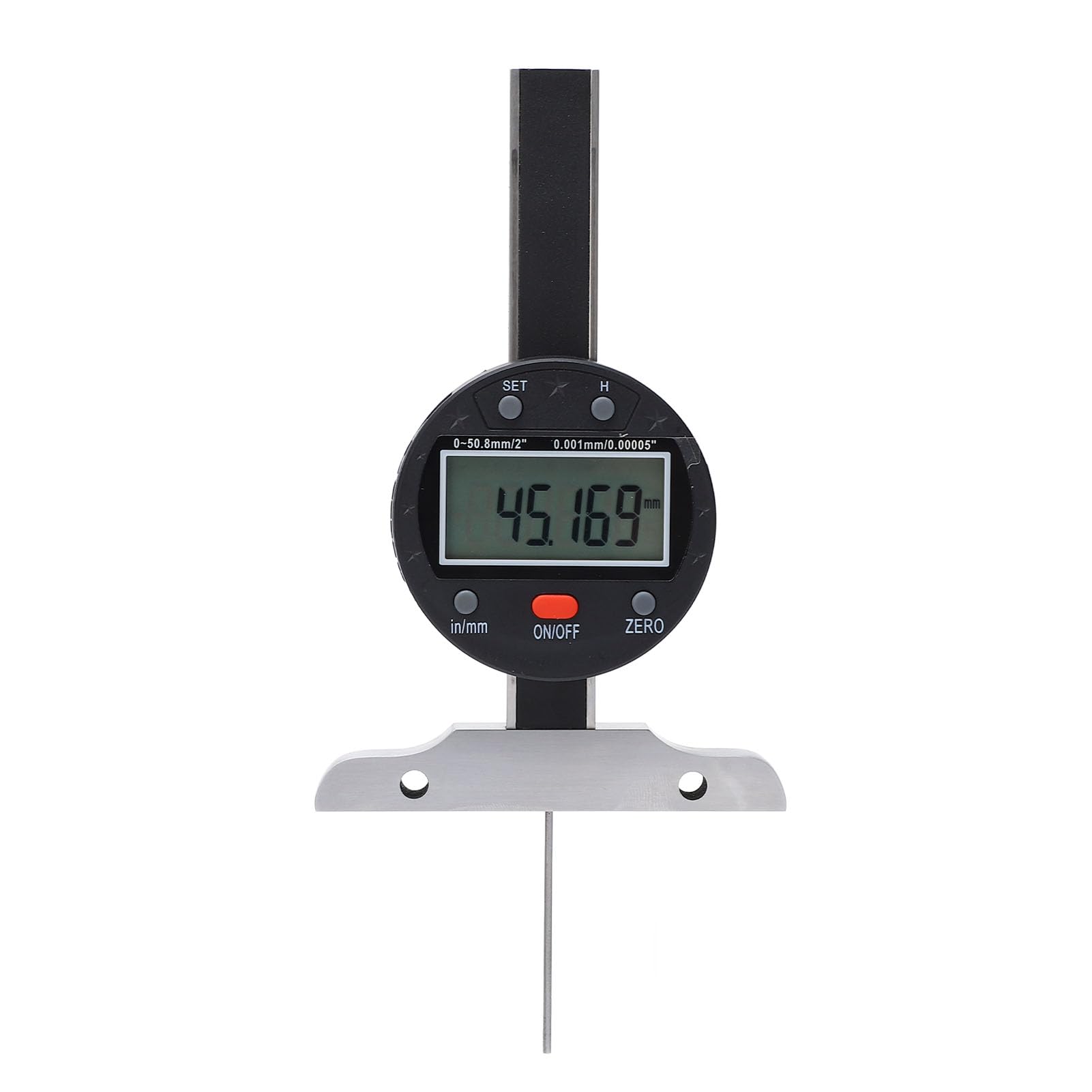 Kadimendium Medidor de Profundidad Electrónico Medidor de Profundidad Digital de Alta Precisión para Profesionales Rango de 0-50,8 Mm con Batería