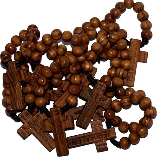 Holy Land Market 10 finger wooden Rosaries from Bethlehem with Pendant from Bethlehem
