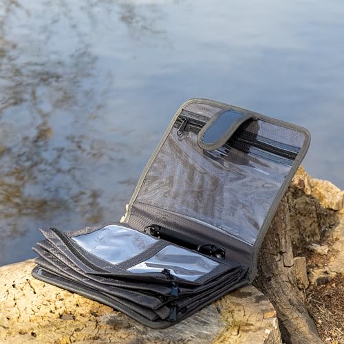 Image of Reaction Tackle Deluxe Bait Binder, Water Resistant Soft Bait Storage System for Soft Plastics and Rigs with Zippered Sleeves, Speed Binder