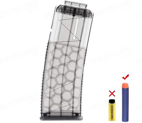 Vista 10 de WORKER 15-Darts Honeycomb Magazine Clip Reemplazo para Nerf Toy Color Naranja Transparente