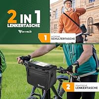 MIVELO Lenkertasche Fahrrad - Fahrradtasche Lenker - wasserabweisend & geräumig - Lenkertasche - Tasche Lenker - E-Bike tauglich - mit Handyfach (Schwarz-Reflektierend, mit Adapter) – Ansicht 3