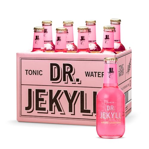 Dr. Jekyll & Mr. Hyde Caja de 8 Tónicas | Botellas de Tonica Rosa con Aguja Picante, Base de Chile y 5 Aromáticos | Ideal Gin & Tonic con Ginebra Mr. Hyde