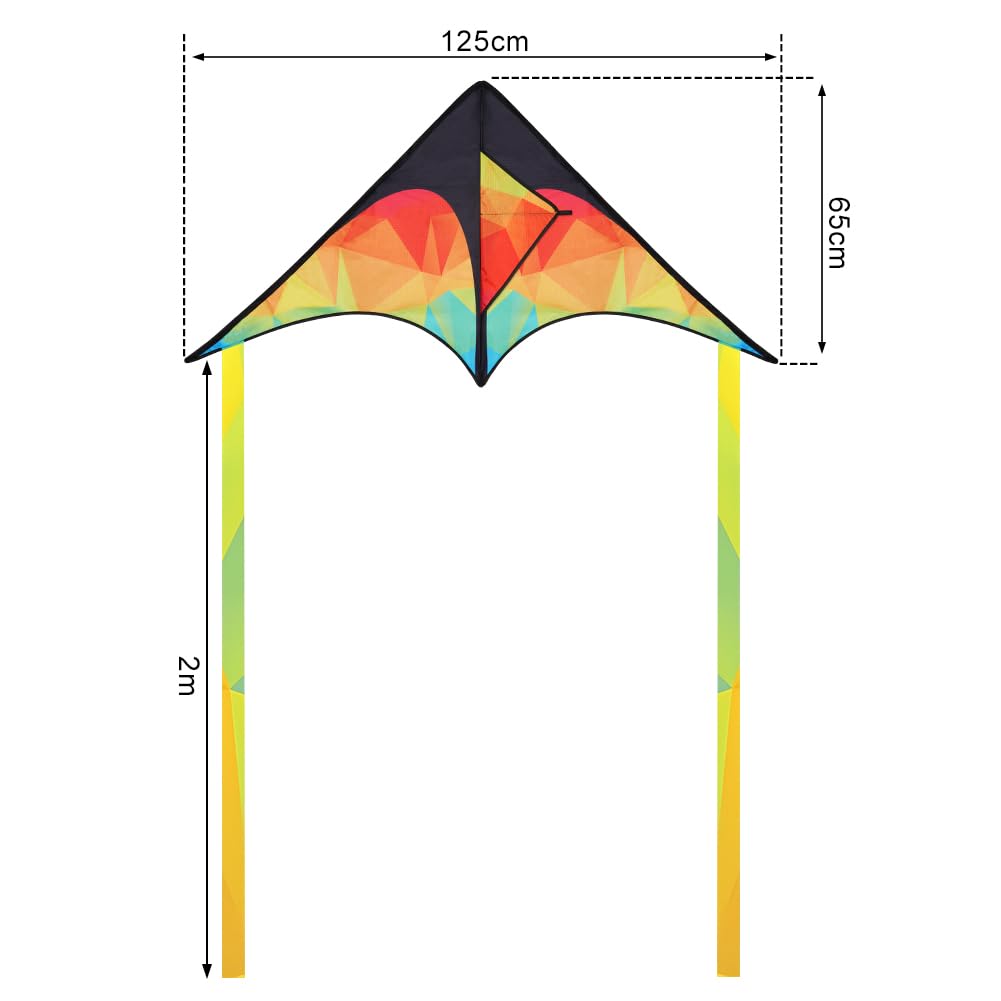 Aomig Butterfly Kite for Kids & Adults With 2M Long Tail, Single Line Colorful Large Beginner Kite for Outdoor Activities 100 * 75cm - Image 2