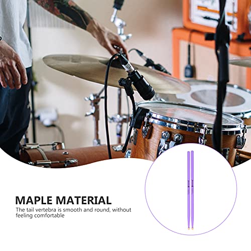 Milisten 2 Pairs Purple Maple Percussion Drum Sticks Maple Wood Drumsticks Non Slip Drum Sticks Wood Tip Maplewood Drumstick For Kids Students And Adults #TOP4