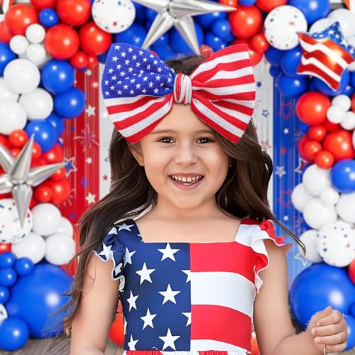 YanJie 7'' 2pcs Baby Girl Headbands 4th of July Independence Day Hair Bands for Kids Toddlers Infants Newborns Girl Outfits3