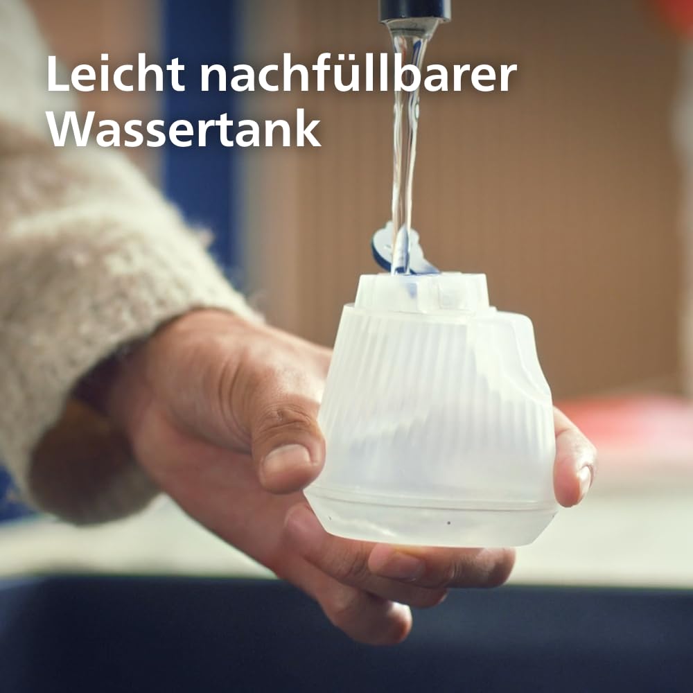 Philips OneTurn, 2-in-1 Bügeleisen & Steamer mit drehbarem Kopf, Einfach losbügeln – kein Brett, 45 g/min Dauerdampf, Energieeffizient 1800 W, Weiß (GC213/10)