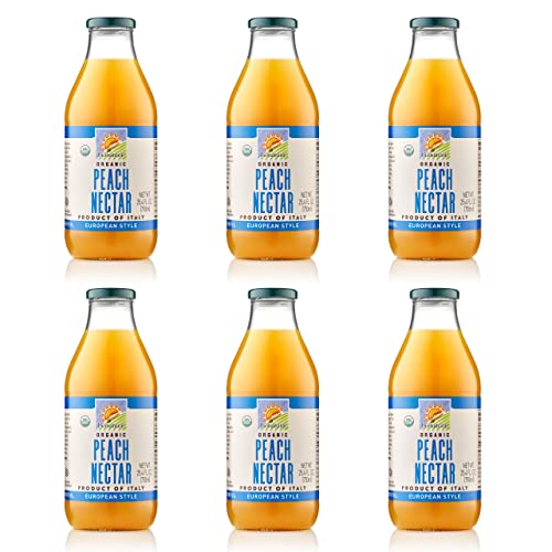 Bionaturae Organic Peach Nectar - Peach Juice, Peach Nectar Juice, Non-Gmo, Usda Certified, No Sugar Added, No Preservatives, Organic Peach Nectar, Made In Italy - 25.4 Oz, 6 Pack #TOP27