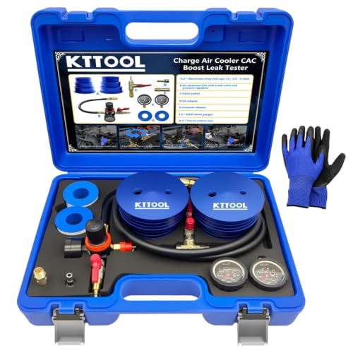 EN-48974 - EGR Cooler Pressure Tester Adapter Set to Diagnose Duramax Diesel Engine EGR Cooler Engine Coolant Leaks into Combustion Chamber - 2002-2016 Chevrolet & GMC 6 Charge Air Cooler CAC Boost Leak Tester with 4' 3.5' 3' Billet End Caps