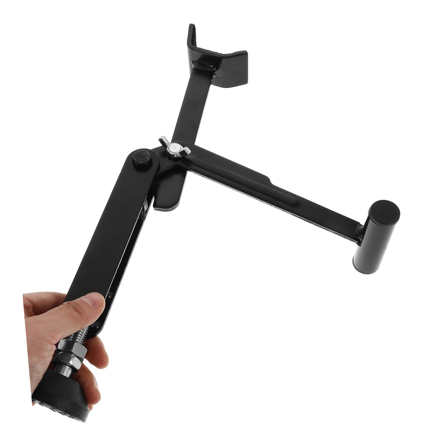 Cavalletto Sollevatore Ruota Moto Nero Metallo Pieghevole