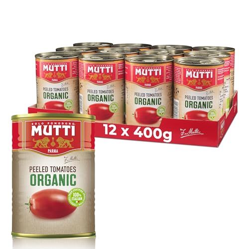 Image of Mutti Parma Organic Whole Peeled Italian Tomatoes Pelati Certified Organic Italian for Pasta Sauce, Pizza & Cooking, 14.11 oz ℮ 400 g
