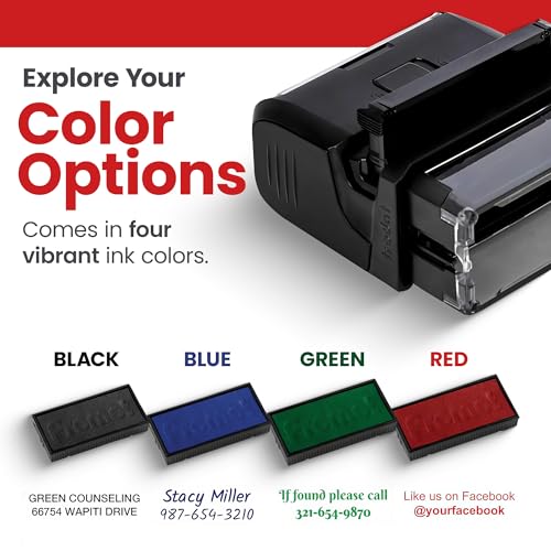 Promot Self Inking 2 Line Custom Stamp - Personalized Name Stamp for Office, Teacher, Address & Business Label Stamp - Choose Font, Ink Color, Pad, for Personal & Professional Use - Small - Image 5