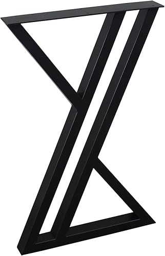 Miniatura 5 de MBQQ Patas para muebles de 28 pulgadas de altura y 17.7 pulgadas de ancho, patas triangulares de doble soporte, patas de escritorio de metal