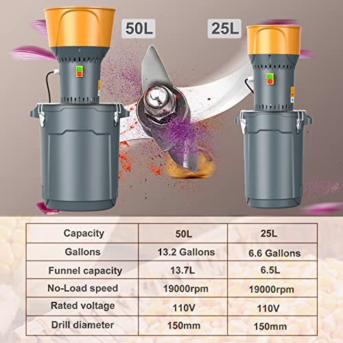 Ouyolad 25L Electric Grain Mill Grinder Corn Grinder, Nutrimill Grain Mills Mill Flour Mill Molino De Maiz, Farm Home Electric Grinder For Corn Grain Feed, Wheat Grinder With 5 Grinder Sieves+1Wrench #TOP2