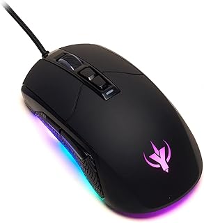 SPYCO Action MO-101 Ergonomic Gaming Mouse, 7200 DPI, RGB Light with 6 Colour Effects, Weight 123 g, 7 Programmable Buttons, Braided Wire