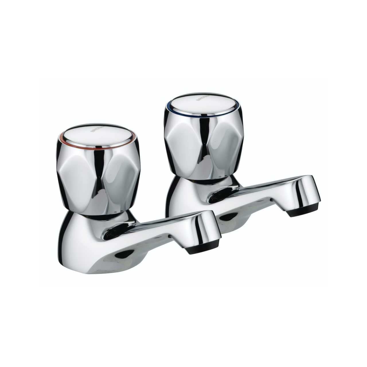 Bristan Club Chrome Basin Taps with Metal Heads - VAC-1/2-C-MT