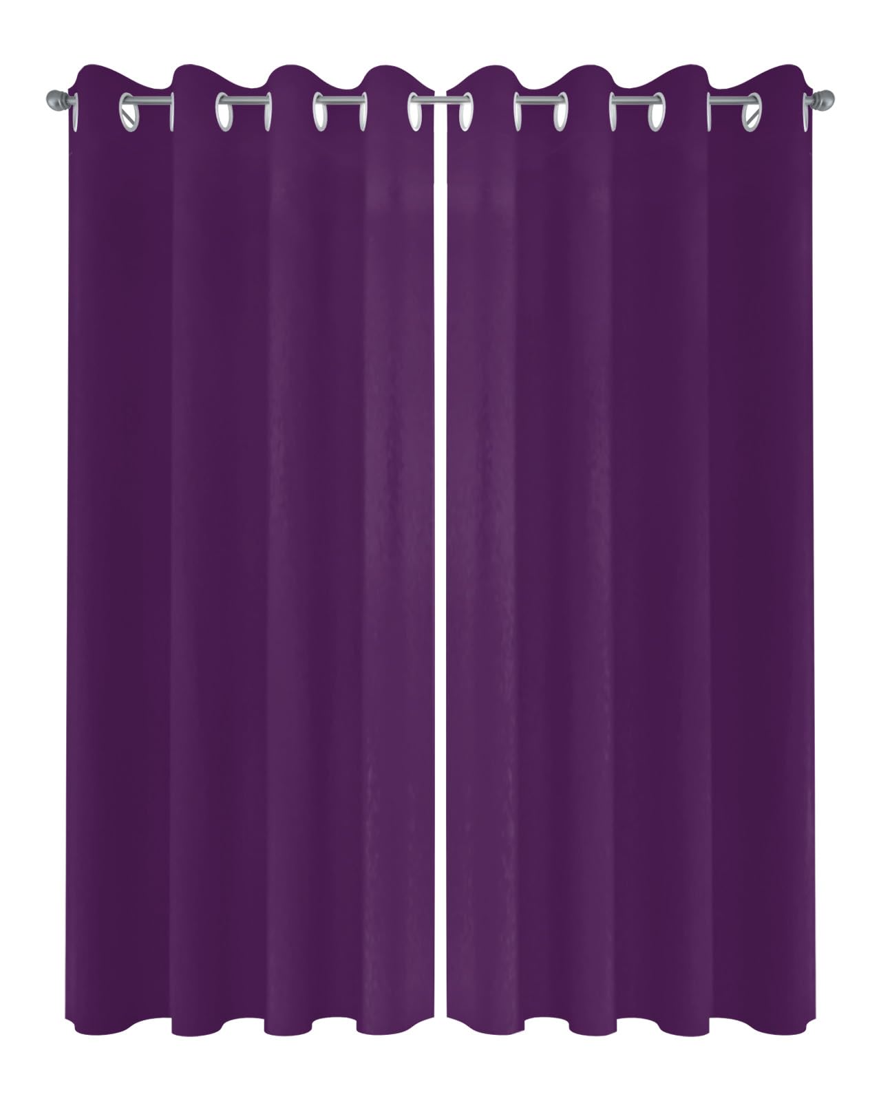 YESOF66 Patio Outdoor Curtains Waterproof Outside Curtains Solid Color Purple Grommet Top Indoor Outdoor Vertical Drapes for Porch, Pergola, Cabana, 2 Panel, 52 x 84 inch