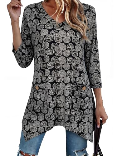 Image of Bulotus Womens Sweaters 2025 Winter Cowl Neck Long Asymmetrical Tunic Sweaters for Leggings Holiday Vacation Tops