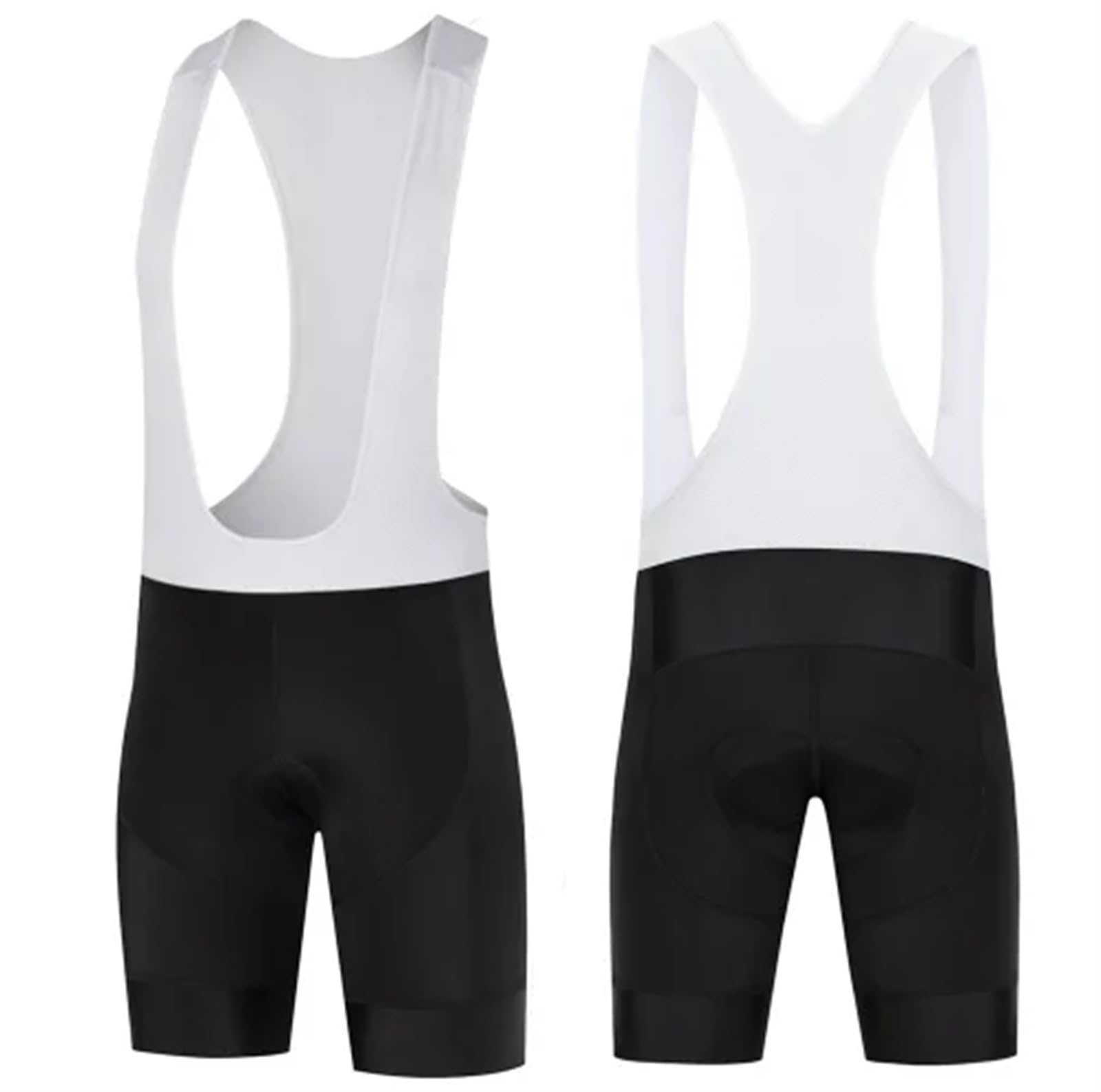 Cuissard Velo Homme Maillot de Cyclisme Noir et Blanc for Hommes, Coussin de Gel à Sangle d'été, Short