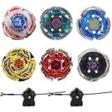 Gyros 6 Pack Bey Burst Battling Tops Metal Fusion Starter Set with Stickers Two Launchers