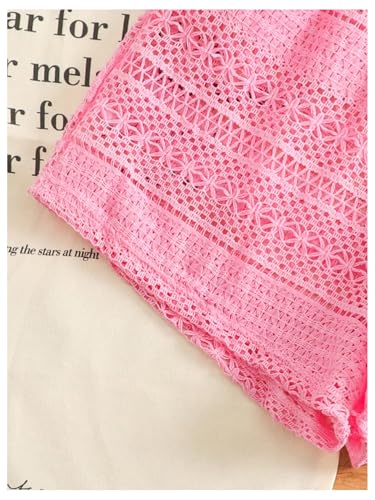 Image of Milumia Girl's Crochet Swim Cover Up Hollow Eyelet Shorts Bikini Coverup Vacation Outfits