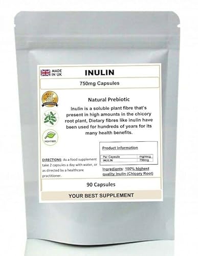 Inulin Capsules Natural Prebiotic Pure no additives (High Grade) 90