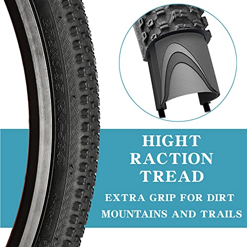 Simeiqi 2 Pack 27.5X1.95 Inch Bike Tire Mtb Mountain Foldable Replacement Bicycle Tire For Jungle Trails Hydrid Commuter #TOP4