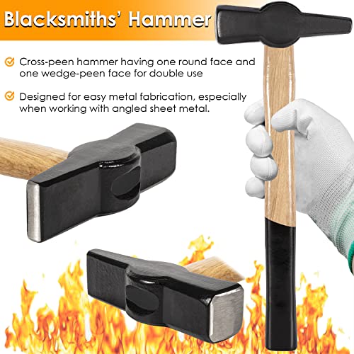 Yoursme 300-1000 0004930-300 Blacksmiths' Tongs & 0000811-1000 Handmade Blacksmiths’ Hammer Assembled Bladesmith Tool Set thumb #2