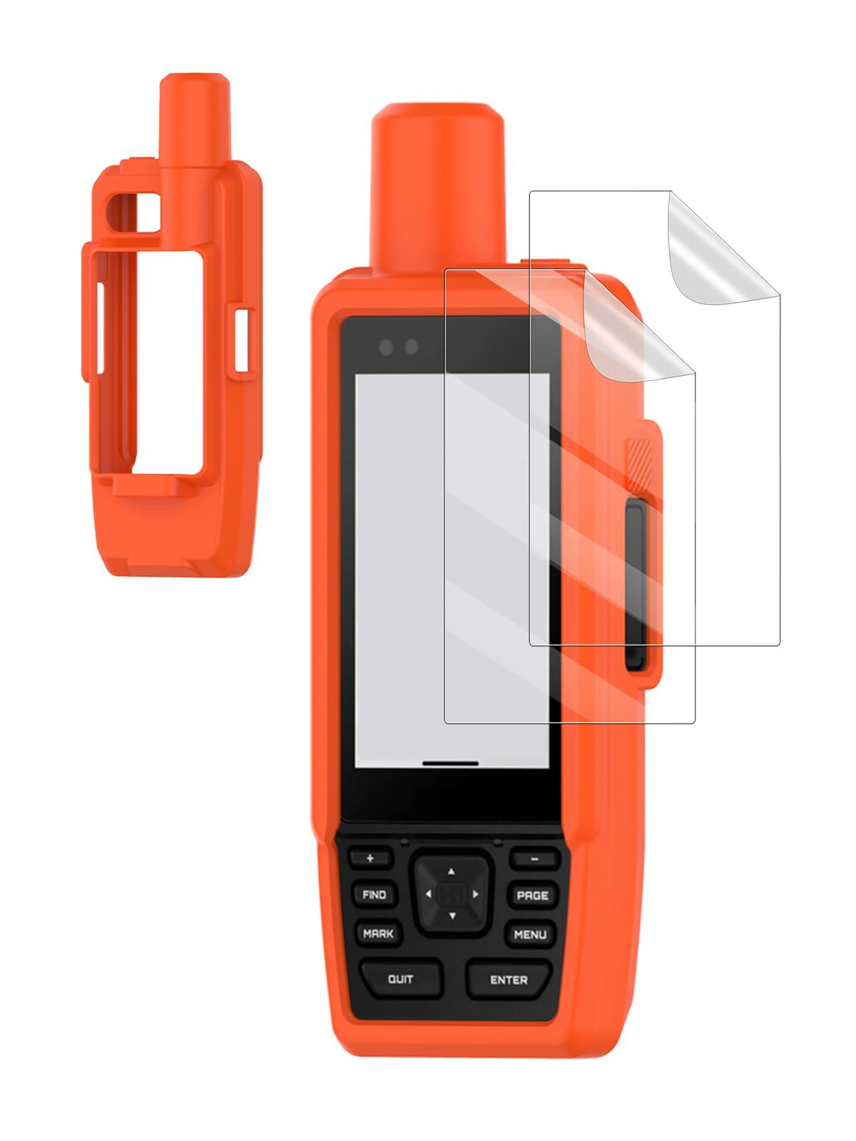 Case for Garmin GPSMAP H1i Plus GPS Handheld, FJIASTB Soft Silicone Shockproof Cover with Soft Screen Protector Film (Orange)