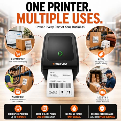 Image of Thermal Label Printer for Business Office Home | Inkless Thermal | Mobile, Desktop Compatible (ShipLite(4-Inch Label Printer))