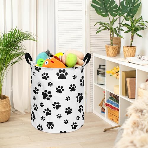 Image of 19.7 inch Round Kids Laundry Basket Gift Basket Storage Laundry Hamper Laundry Basket Baby Toys Nursery Bin with Handles,Storage Basket for Kids Room Bedroom Decor