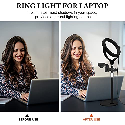 8 inch Desk Ring Light with Stand for for Video Conference,Adjustable Zoom Lighting for Computer, Circle Light for Video Recording, Video Calls, Online Class, Live Streaming, Podcast — view 4