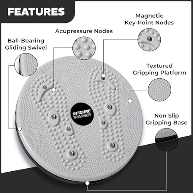 Core Abs Twister Board - Waist Sculptor Twister Board for Core & Ab Exercise - Waist Twisting Disc, Dizzy Disc Twist Board for Slimming Workout with 8 Magnets Reflexology