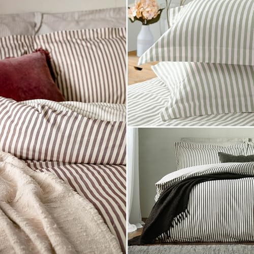 Yard Hebden Gestreiftes Bettbezug Set (Natürlich-King) – Ansicht 5