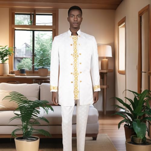 Men`s Suits African Clothes Slim Fit Blazer and Pants Set Traditional Attire Dashiki Outfits3