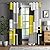 Yellow 100% Blackout Curtains for Bedroom Yellow Grey White Modern Abstract Geometric Insulated Black Out Curtains for Living Room Darkening Window Drapes 2 Panels (52 x 84 - Inch,Yellow Plaid)