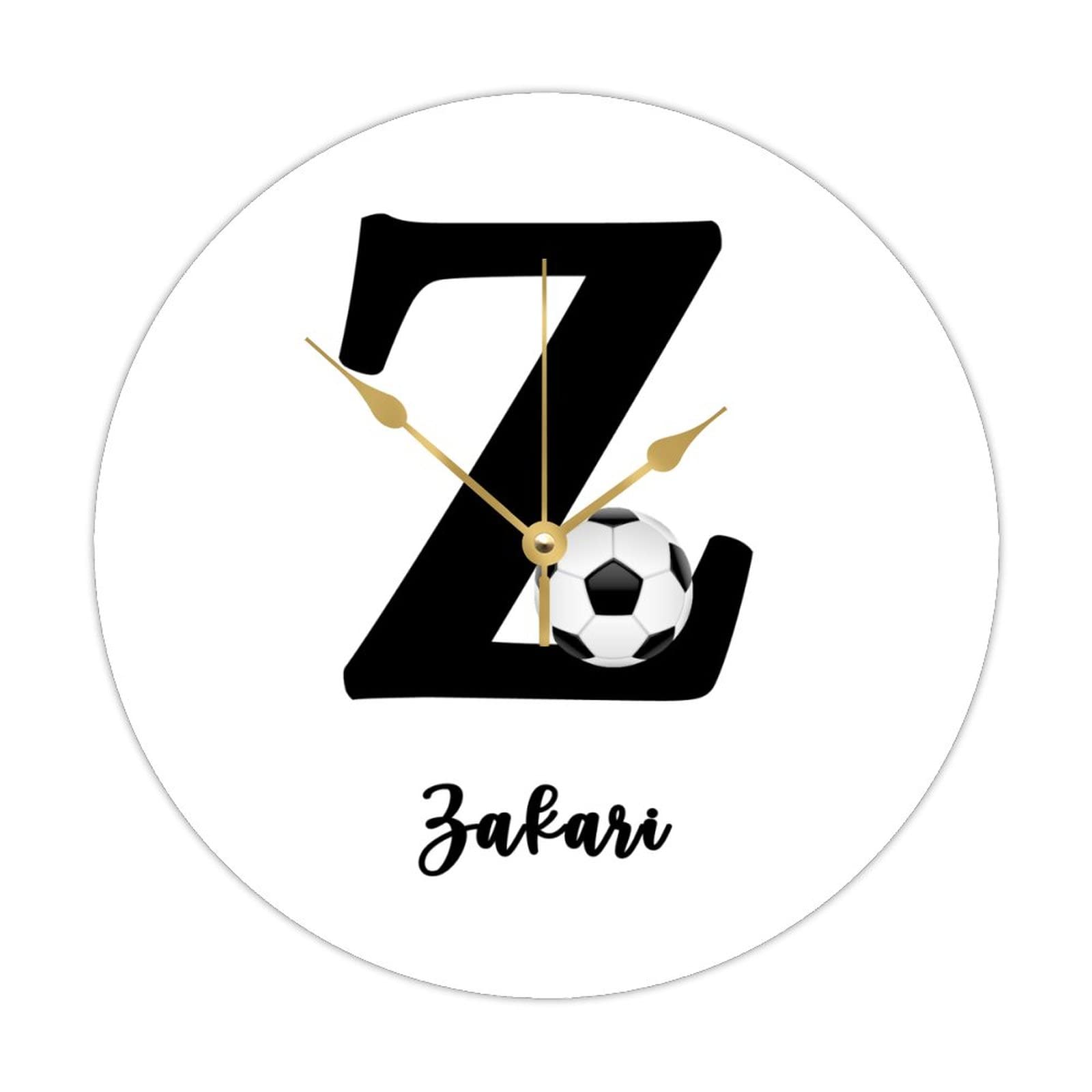 Horloge ronde bois football silencieuse sans tic-tac pour chambre