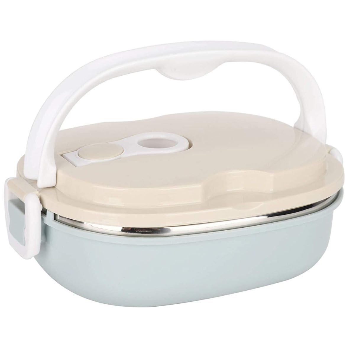 Nukinp Thermal Lunch Box, 1 Layer Stackable Bento Boxes Leakproof Stainless Steel Lunch Box Portable Containers BPA-Free Food Container for Adults Kids Indoor Outdoor (1 Layer)