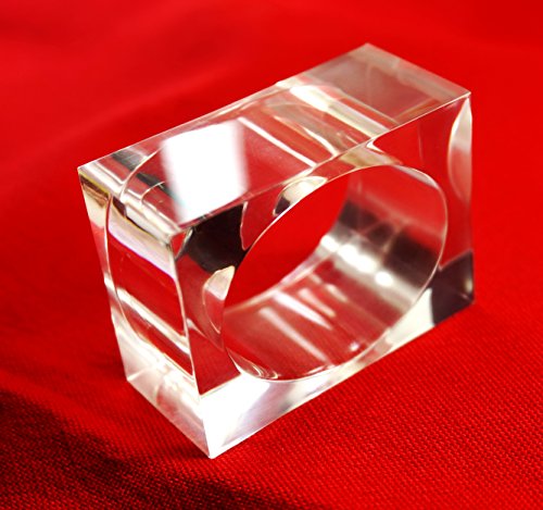 Quaeas Qn15120701 Clear Napkin Ring,Wedding Napkin Holder, 4 Pcs Set