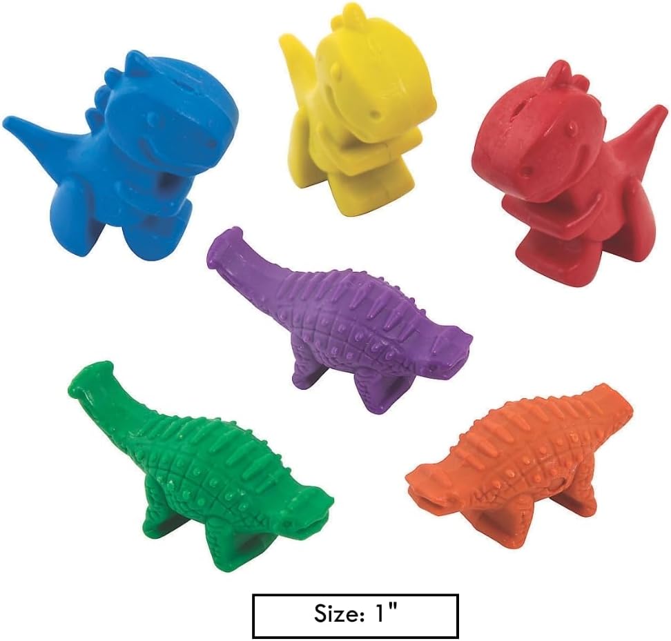 Fun Express Shaped Dinosaur Crayons - 24 Pieces - Educational And Learning Activities For Kids