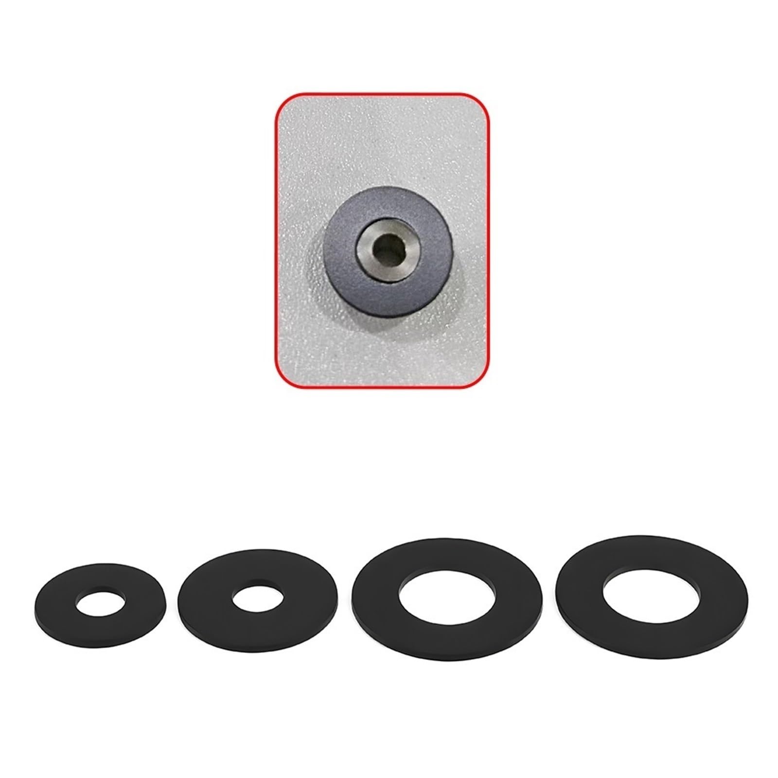 5 Sets Nylon ultradünne flache Unterlegscheibe, schwarz, rund, Kunststoff, Hartdichtung, isolierend, verschleißfest für Schrauben, Muttern(M1.7x3.6x0.3(250pcs))